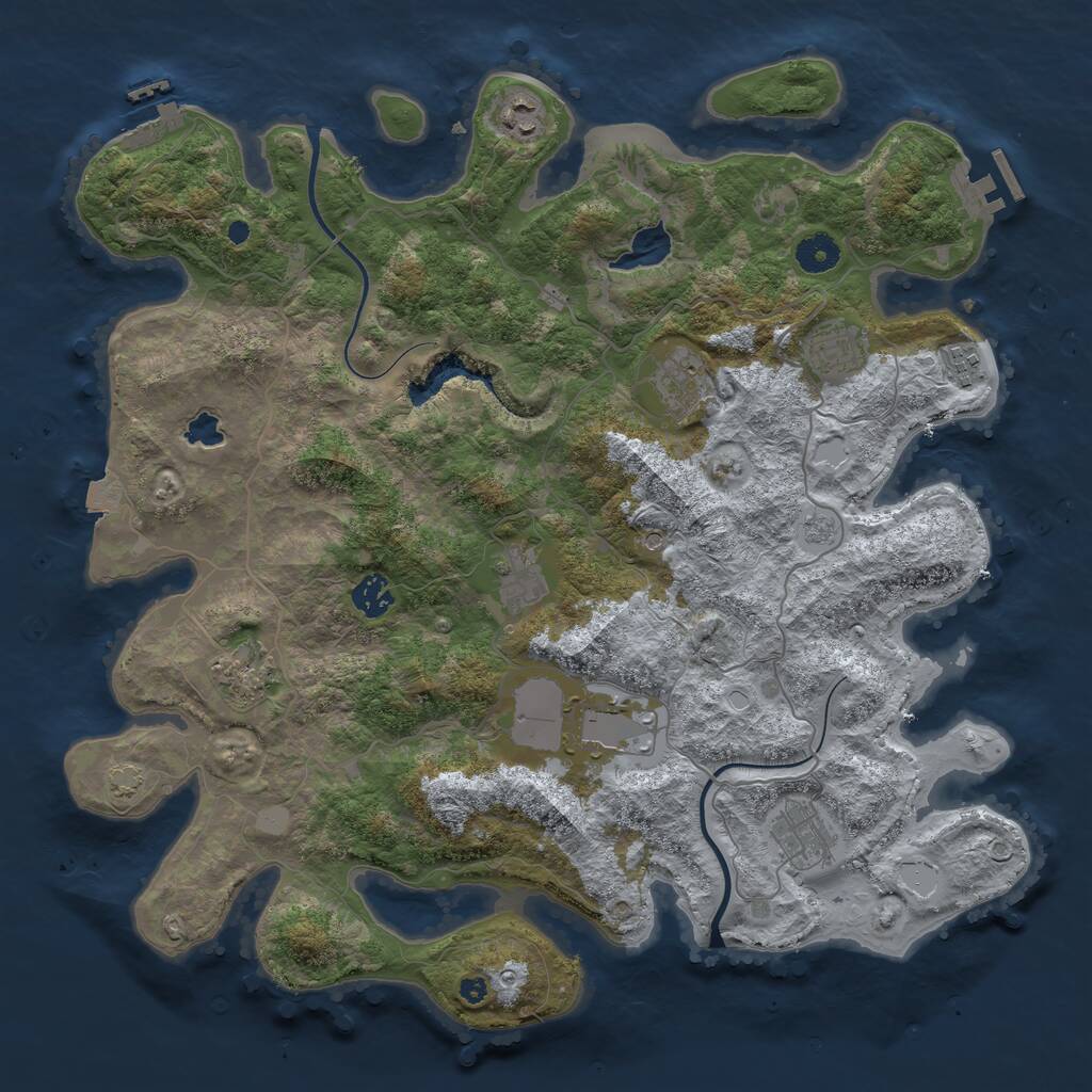 Rust Map: Procedural Map, Size: 4000, Seed: 506902680, 15 Monuments