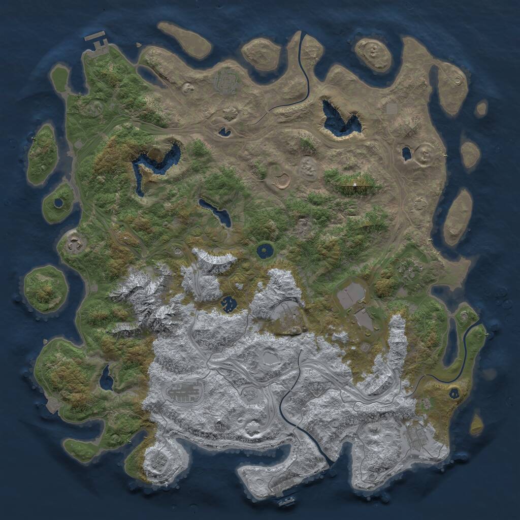 Rust Map: Procedural Map, Size: 5000, Seed: 1163939521, 16 Monuments