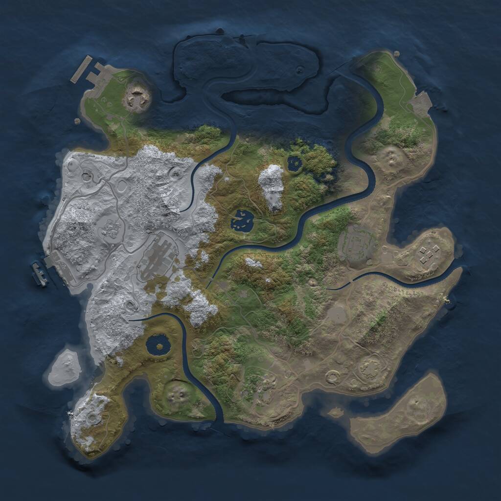 Rust Map: Procedural Map, Size: 3250, Seed: 1547255042, 12 Monuments