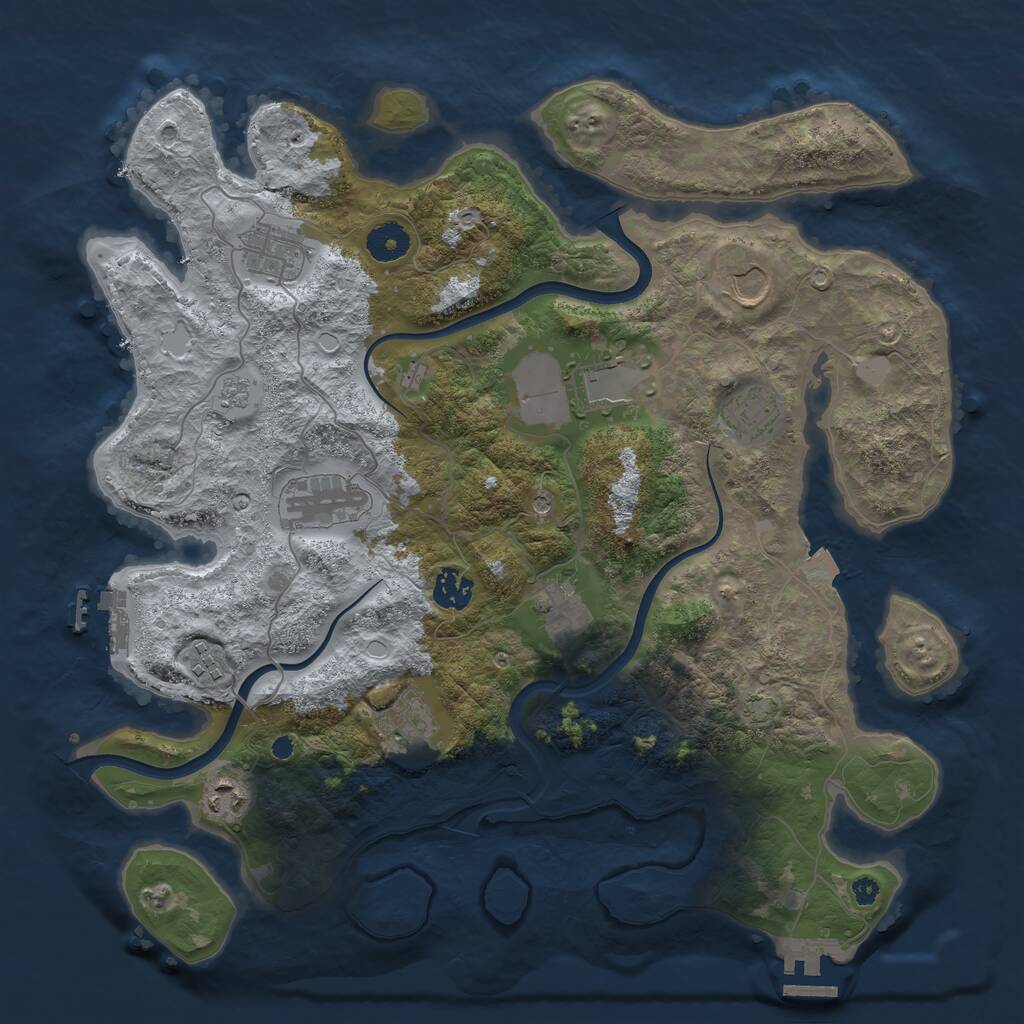 Rust Map: Procedural Map, Size: 3800, Seed: 181608431, 16 Monuments