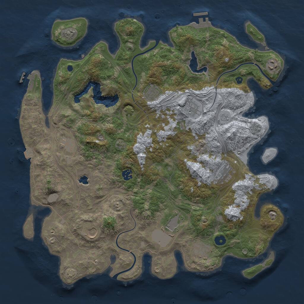 Rust Map: Procedural Map, Size: 4250, Seed: 1022198826, 16 Monuments