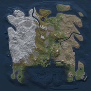 Thumbnail Rust Map: Procedural Map, Size: 3750, Seed: 776157690, 16 Monuments