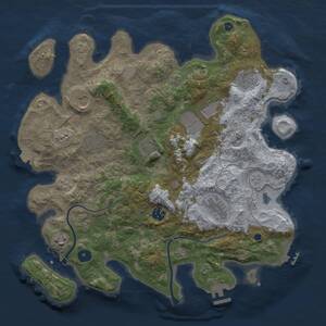 Thumbnail Rust Map: Procedural Map, Size: 3750, Seed: 1880485378, 15 Monuments