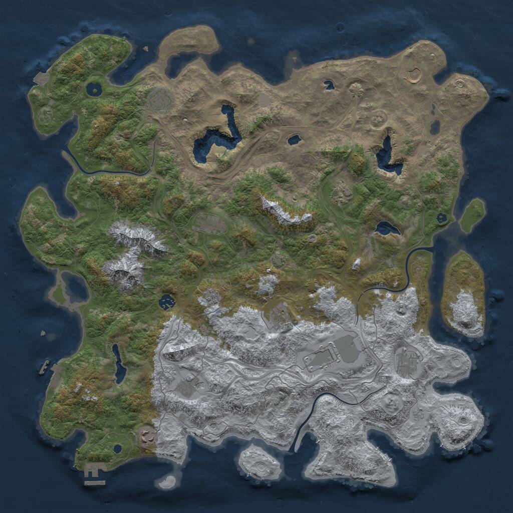 Rust Map: Procedural Map, Size: 5000, Seed: 1749703466, 17 Monuments