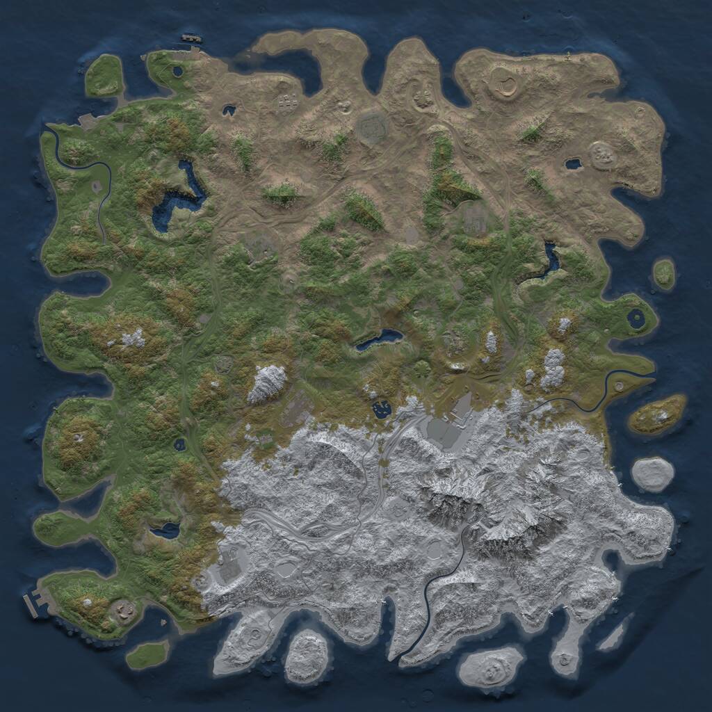 Rust Map: Procedural Map, Size: 5800, Seed: 6084875, 17 Monuments