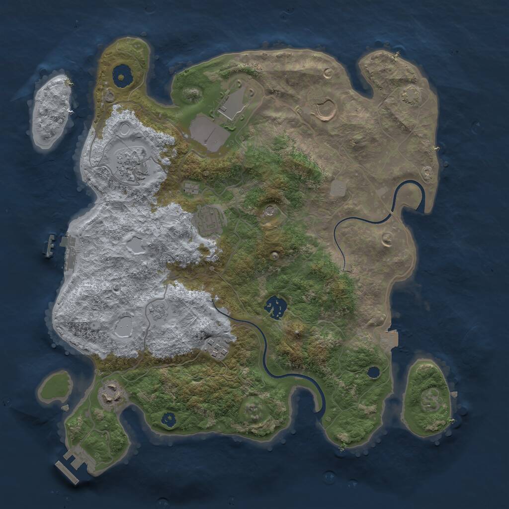 Rust Map: Procedural Map, Size: 3500, Seed: 1058935186, 13 Monuments