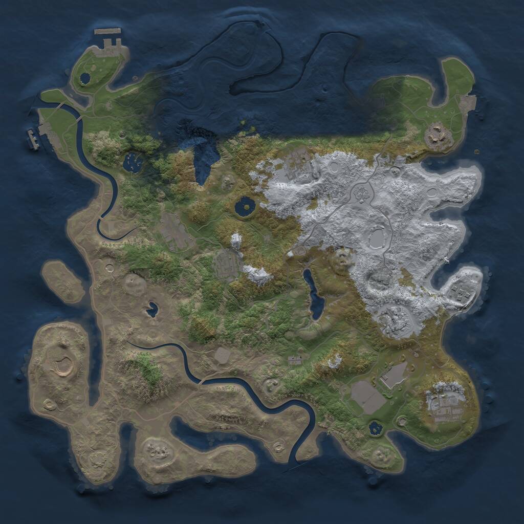 Rust Map: Procedural Map, Size: 4000, Seed: 1588283418, 16 Monuments