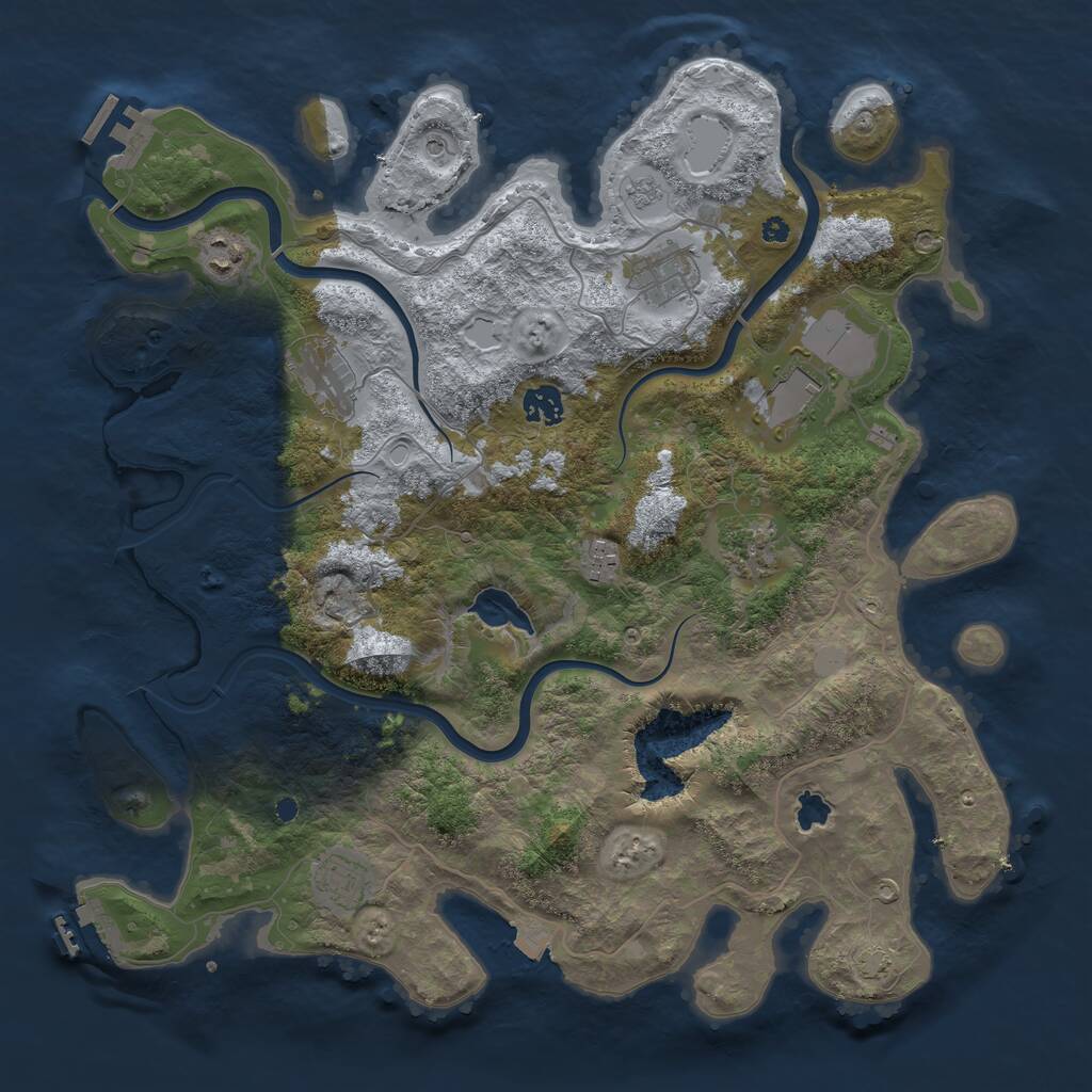 Rust Map: Procedural Map, Size: 4000, Seed: 1961281115, 14 Monuments