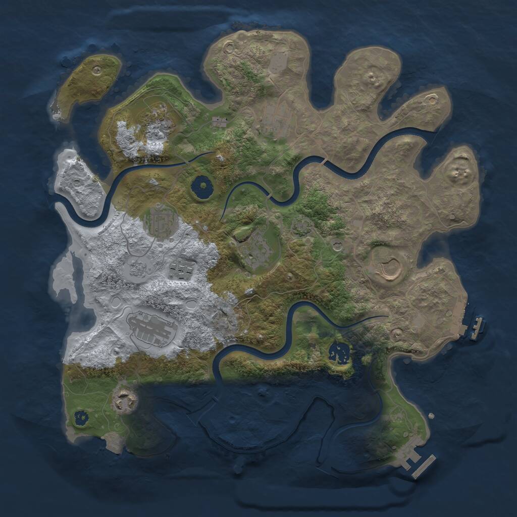 Rust Map: Procedural Map, Size: 3500, Seed: 881132810, 15 Monuments