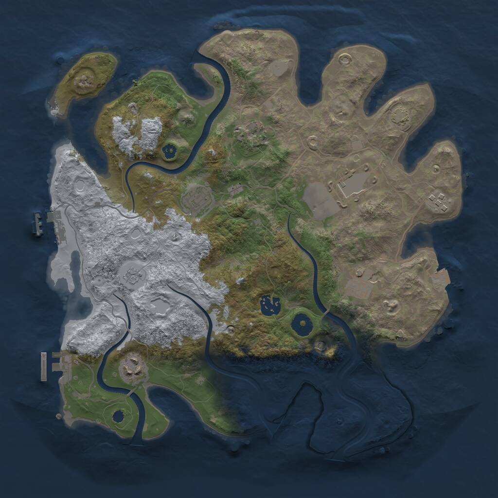 Rust Map: Procedural Map, Size: 3500, Seed: 881132810, 13 Monuments