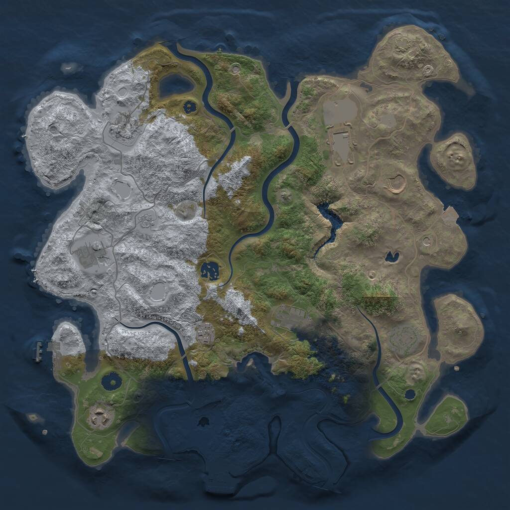 Rust Map: Procedural Map, Size: 4000, Seed: 1761709132, 15 Monuments