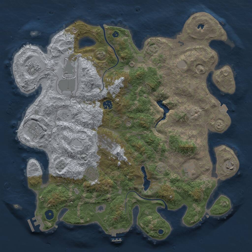 Rust Map: Procedural Map, Size: 4000, Seed: 1761709132, 15 Monuments