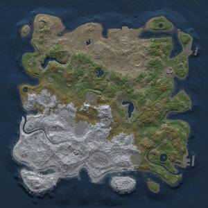 Thumbnail Rust Map: Procedural Map, Size: 4000, Seed: 2115216962, 14 Monuments