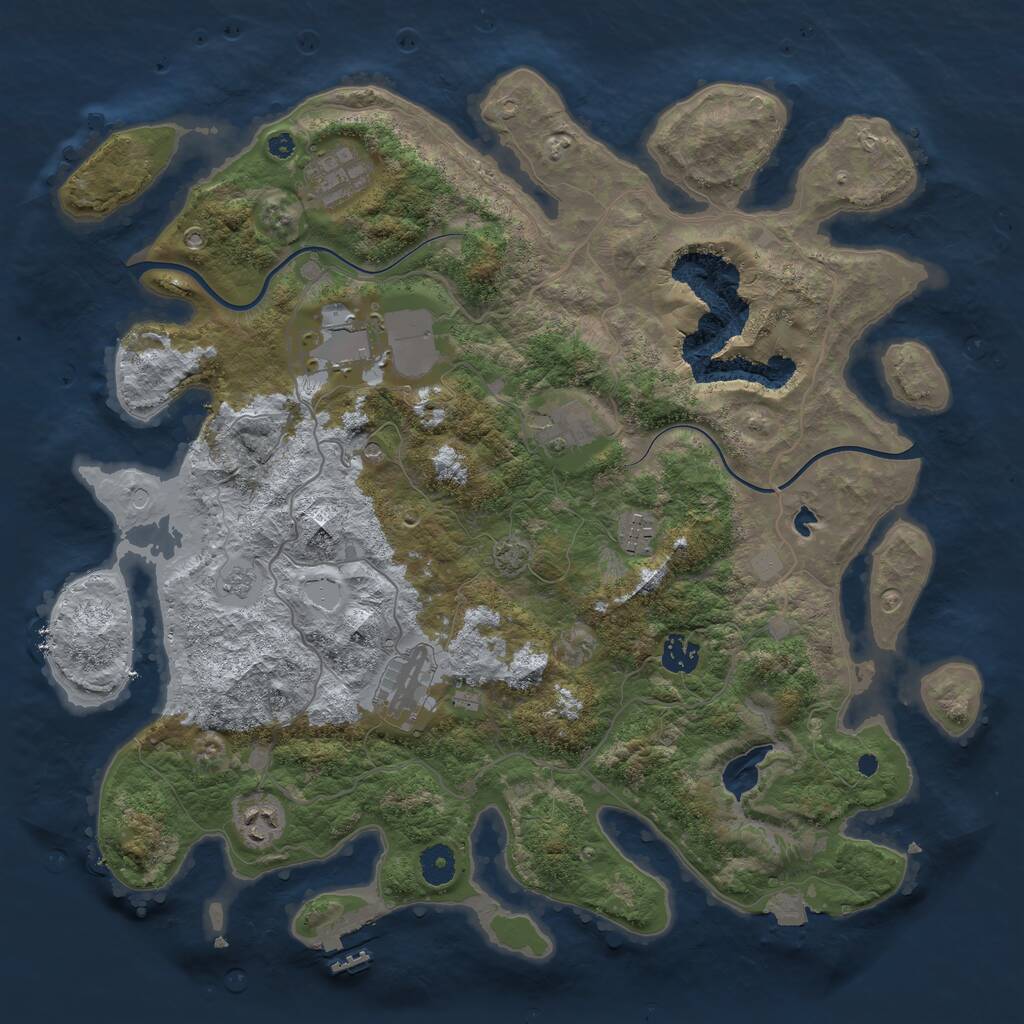 Rust Map: Procedural Map, Size: 4000, Seed: 26051978, 12 Monuments
