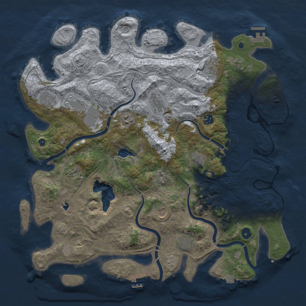 Rust Map: Procedural Map, Size: 4400, Seed: 60220241, 17 Monuments