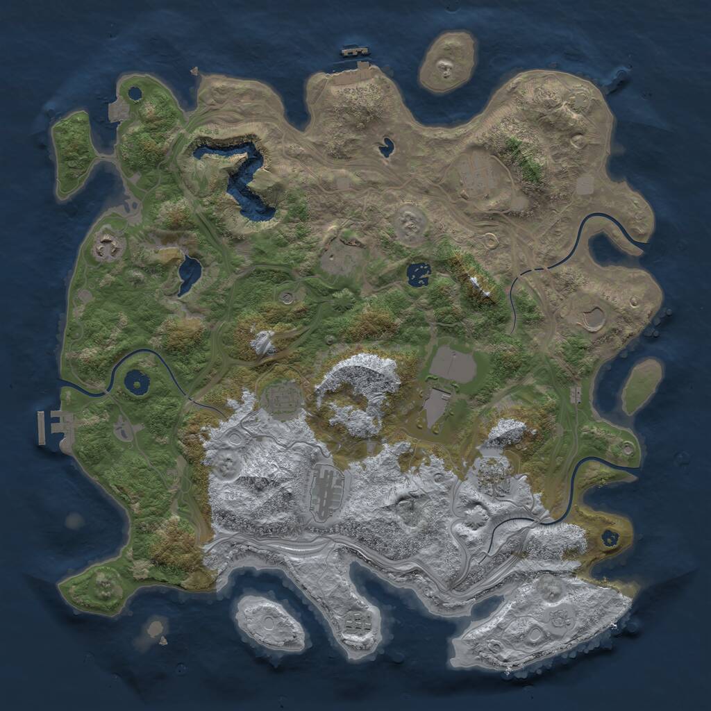 Rust Map: Procedural Map, Size: 4250, Seed: 5761452, 16 Monuments