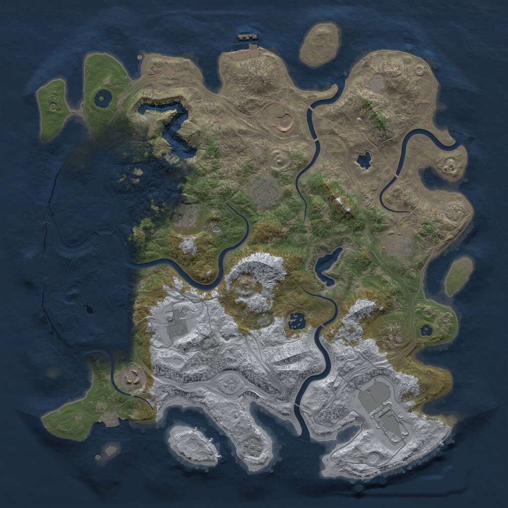 Rust Map: Procedural Map, Size: 4250, Seed: 5761452, 16 Monuments
