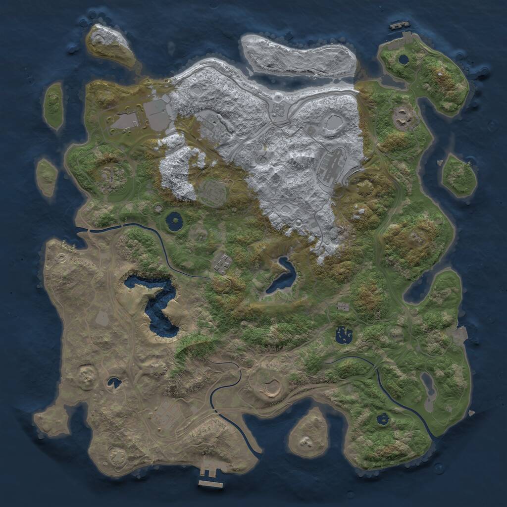 Rust Map: Procedural Map, Size: 4250, Seed: 1823530861, 16 Monuments