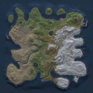 Thumbnail Rust Map: Procedural Map, Size: 3250, Seed: 263687241, 10 Monuments
