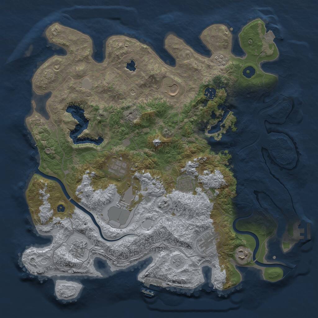 Rust Map: Procedural Map, Size: 4000, Seed: 222666, 15 Monuments