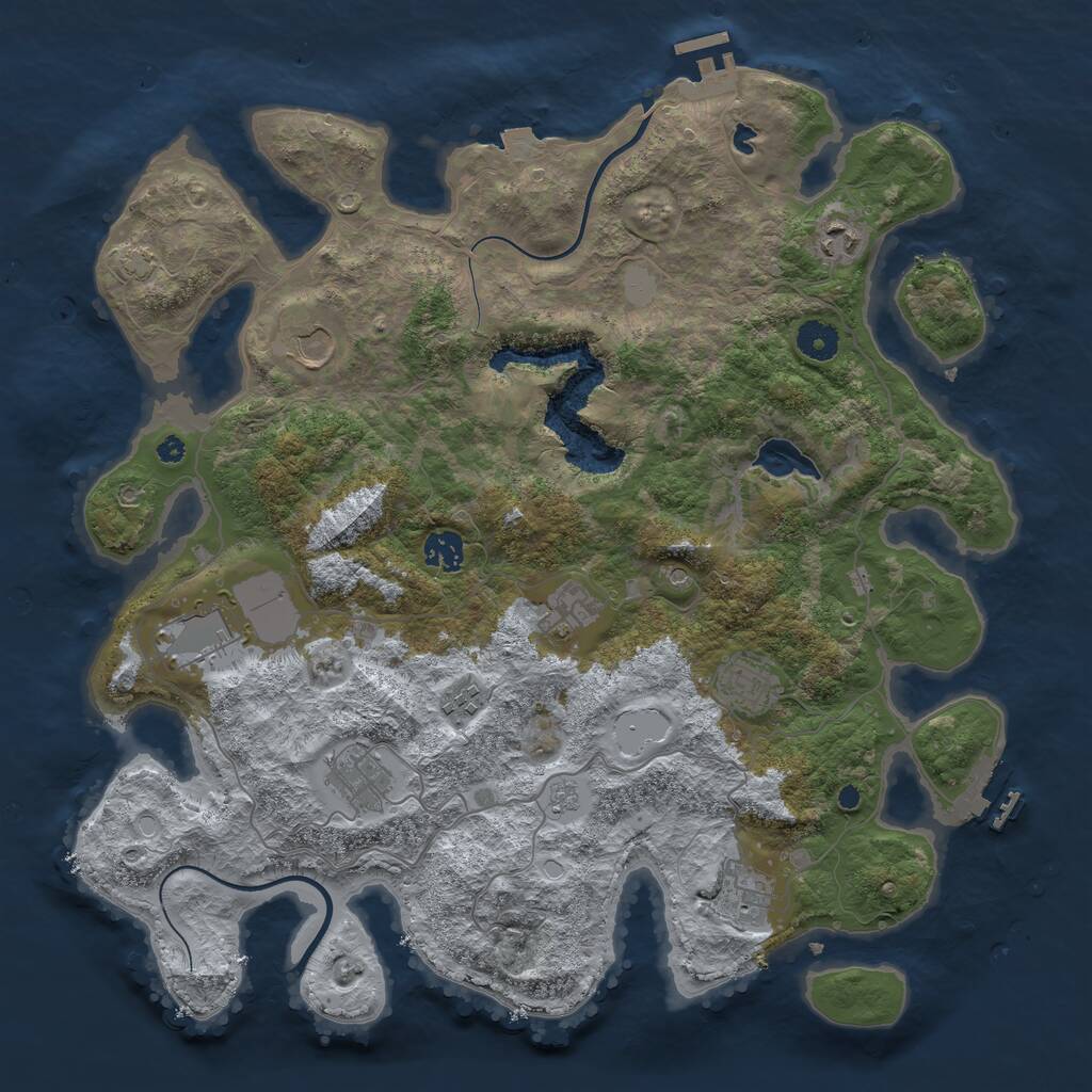 Rust Map: Procedural Map, Size: 4000, Seed: 1429345892, 15 Monuments
