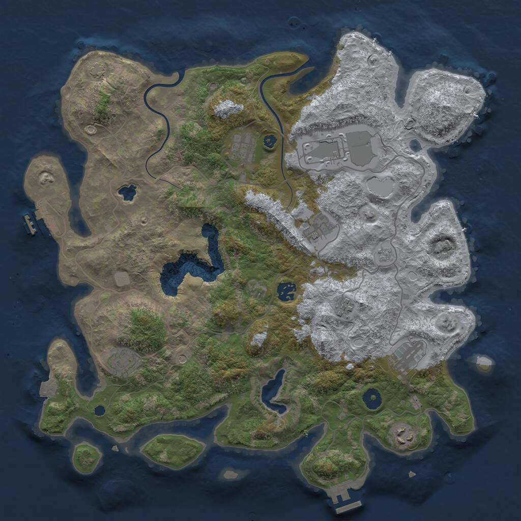 Rust Map: Procedural Map, Size: 4000, Seed: 1556300184, 14 Monuments
