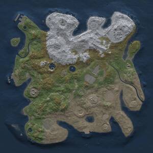 Thumbnail Rust Map: Procedural Map, Size: 3750, Seed: 1188422106, 15 Monuments