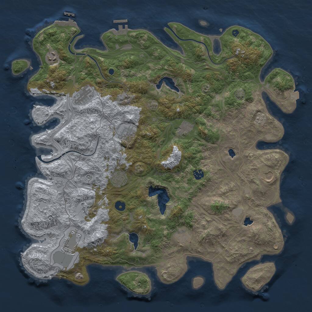 Rust Map: Procedural Map, Size: 4500, Seed: 512084, 17 Monuments