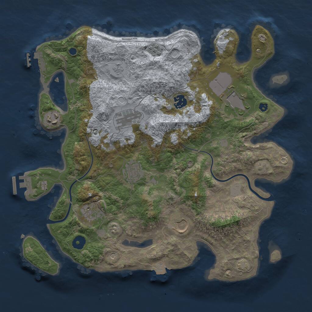 Rust Map: Procedural Map, Size: 3515, Seed: 7245783, 14 Monuments