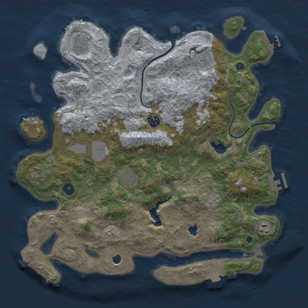 Rust Map: Procedural Map, Size: 4000, Seed: 176901326, 15 Monuments