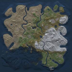 Thumbnail Rust Map: Procedural Map, Size: 4300, Seed: 1847643, 16 Monuments