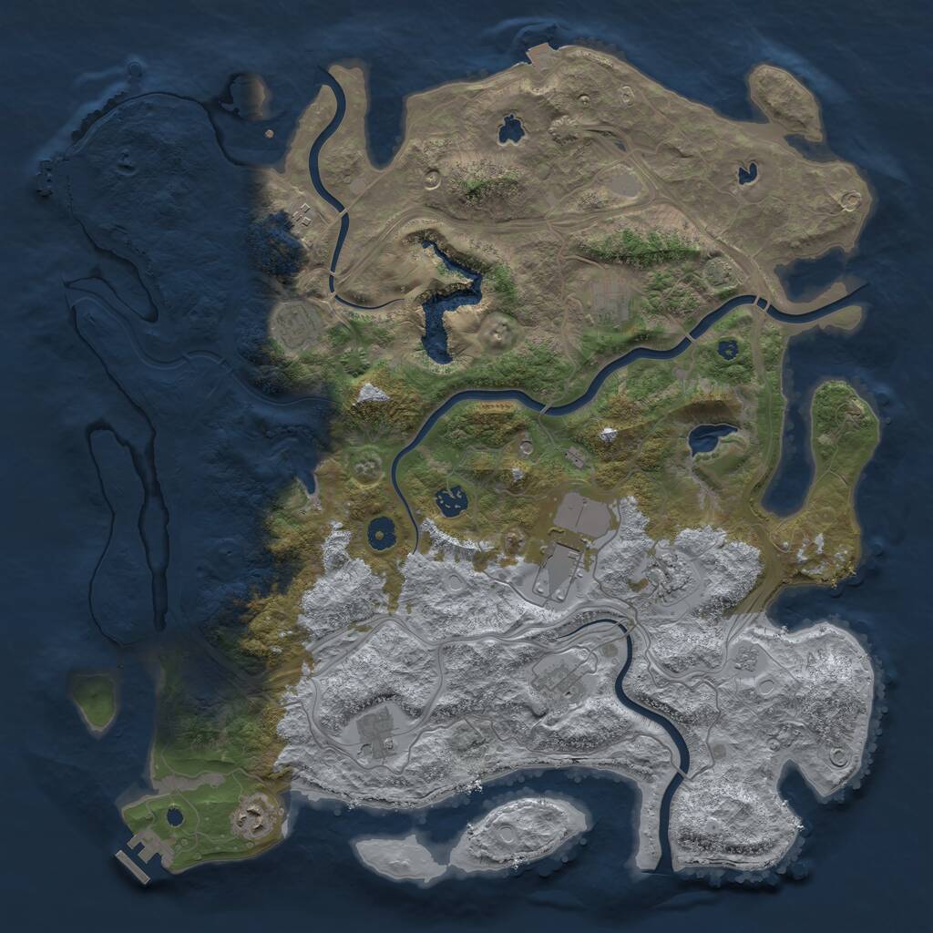 Rust Map: Procedural Map, Size: 4500, Seed: 24537845, 15 Monuments