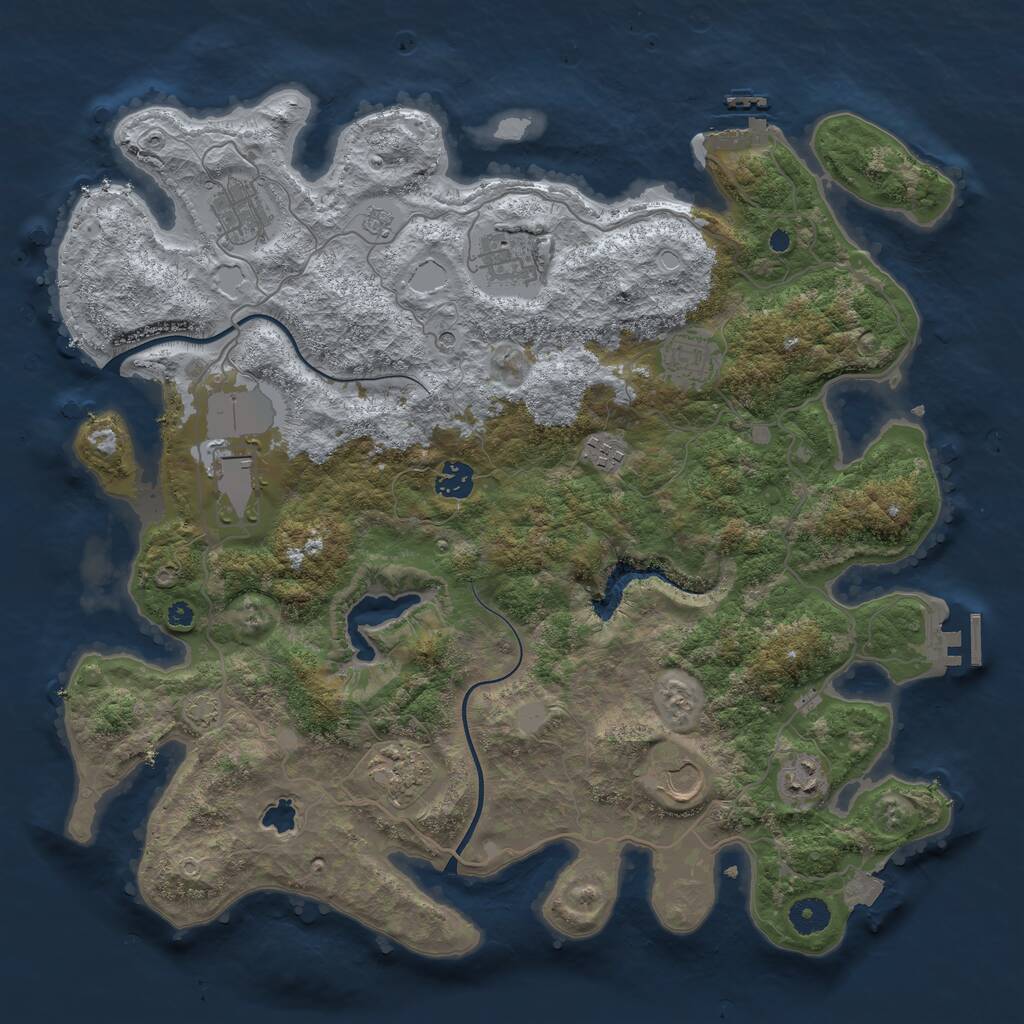 Rust Map: Procedural Map, Size: 4000, Seed: 1234138461, 15 Monuments
