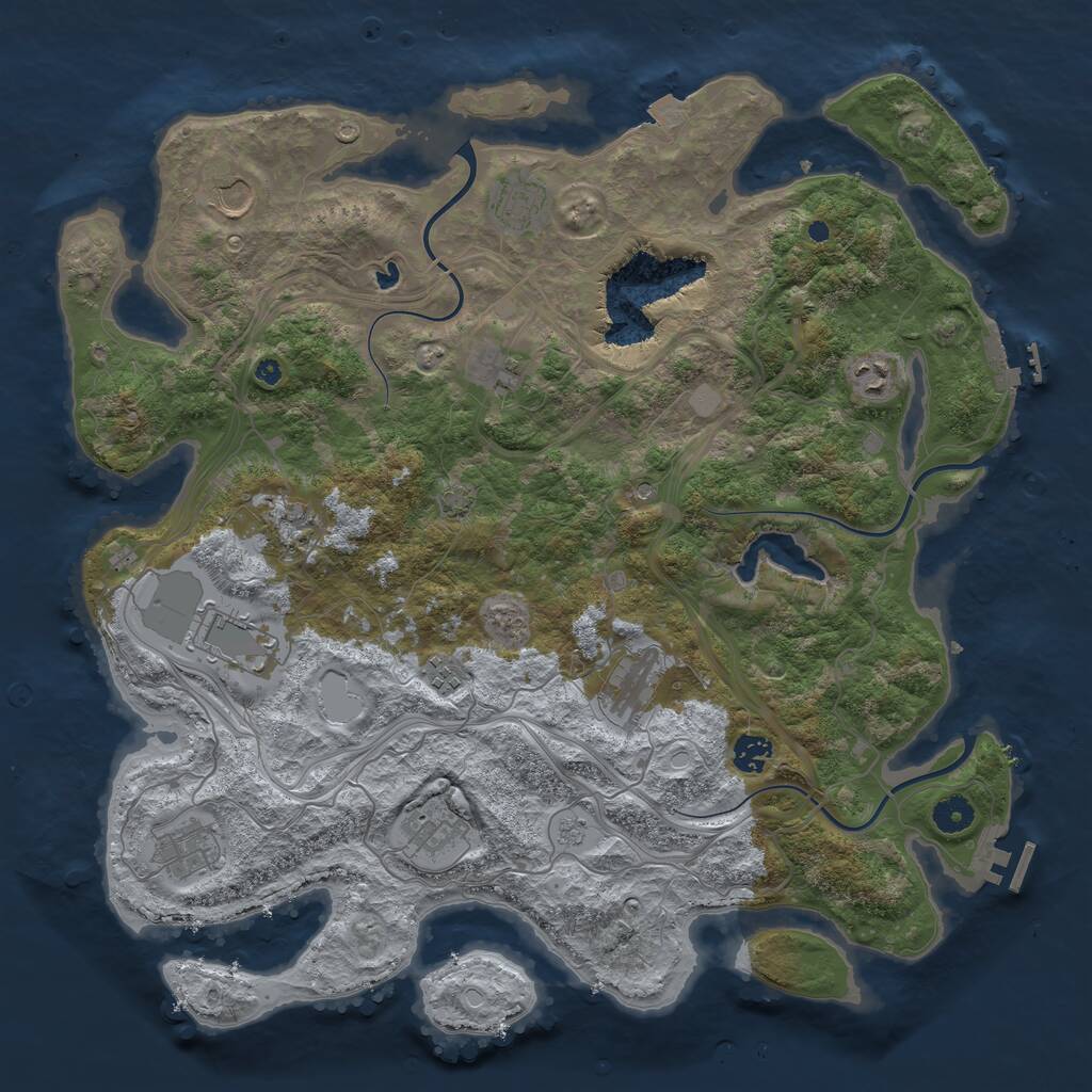 Rust Map: Procedural Map, Size: 4250, Seed: 432665, 17 Monuments