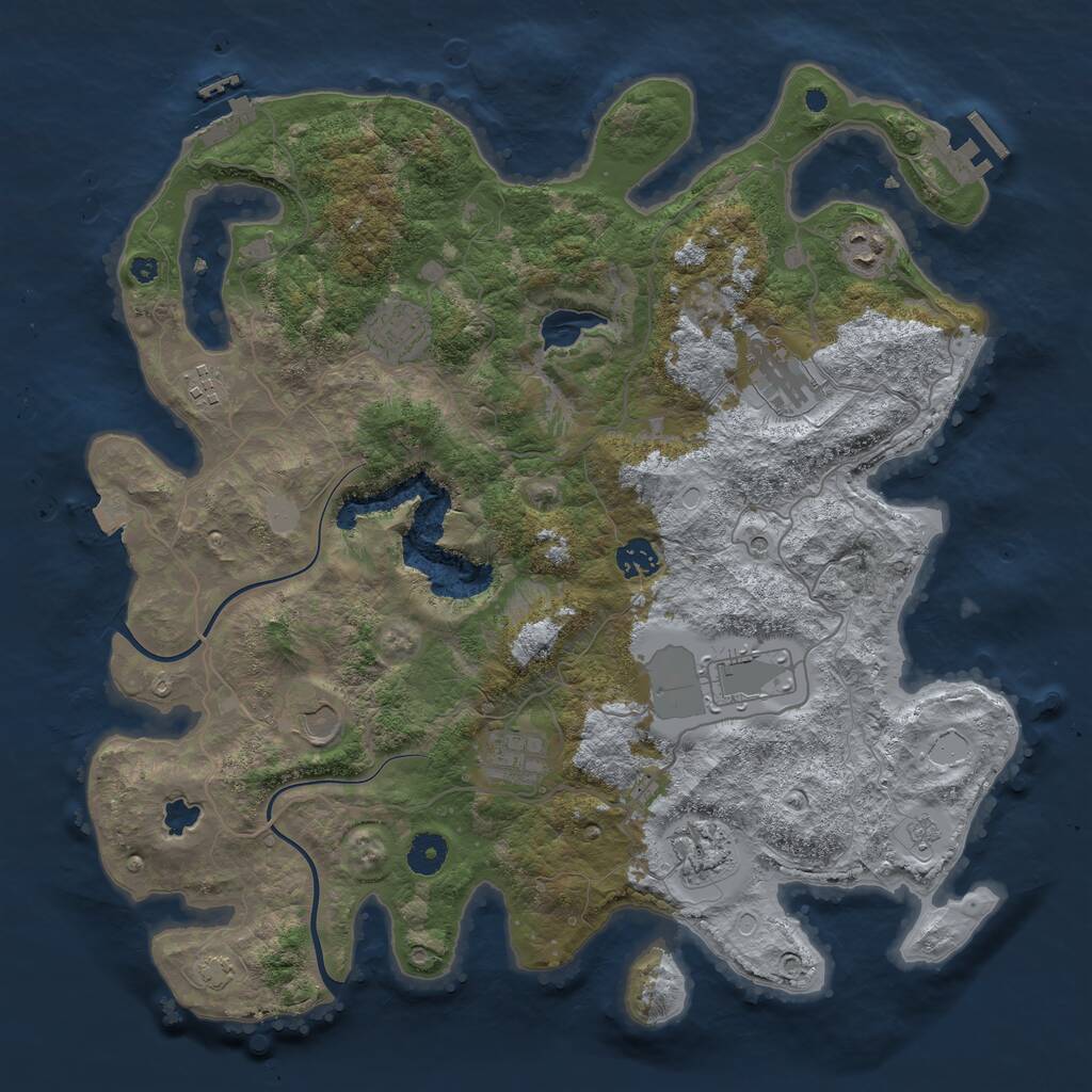Rust Map: Procedural Map, Size: 4000, Seed: 1966897548, 15 Monuments