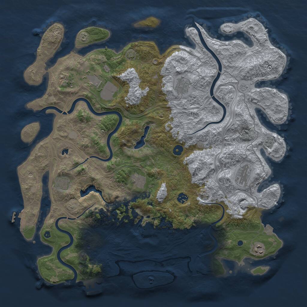 Rust Map: Procedural Map, Size: 4500, Seed: 64526301, 15 Monuments
