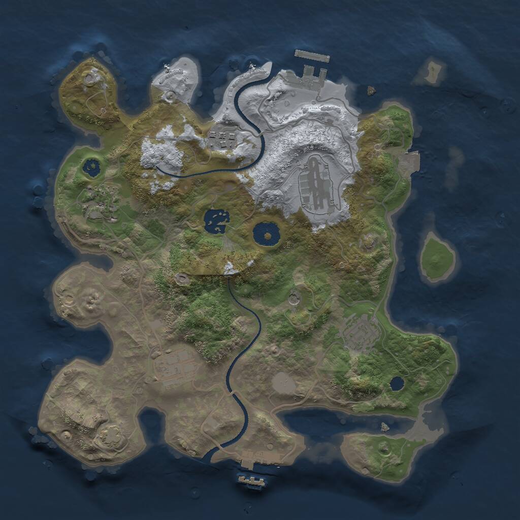 Rust Map: Procedural Map, Size: 3000, Seed: 786096287, 11 Monuments