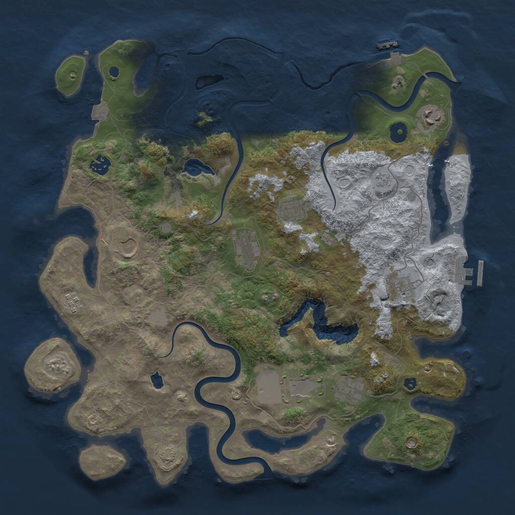 Rust Map: Procedural Map, Size: 4000, Seed: 708108718, 15 Monuments