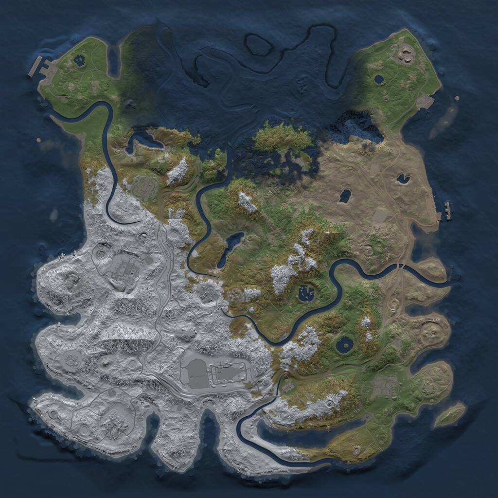 Rust Map: Procedural Map, Size: 4500, Seed: 1422920185, 15 Monuments
