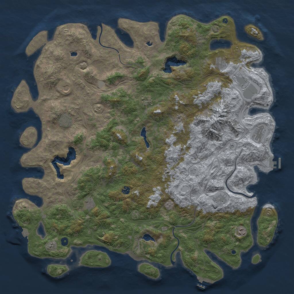 Rust Map: Procedural Map, Size: 5500, Seed: 696969, 17 Monuments