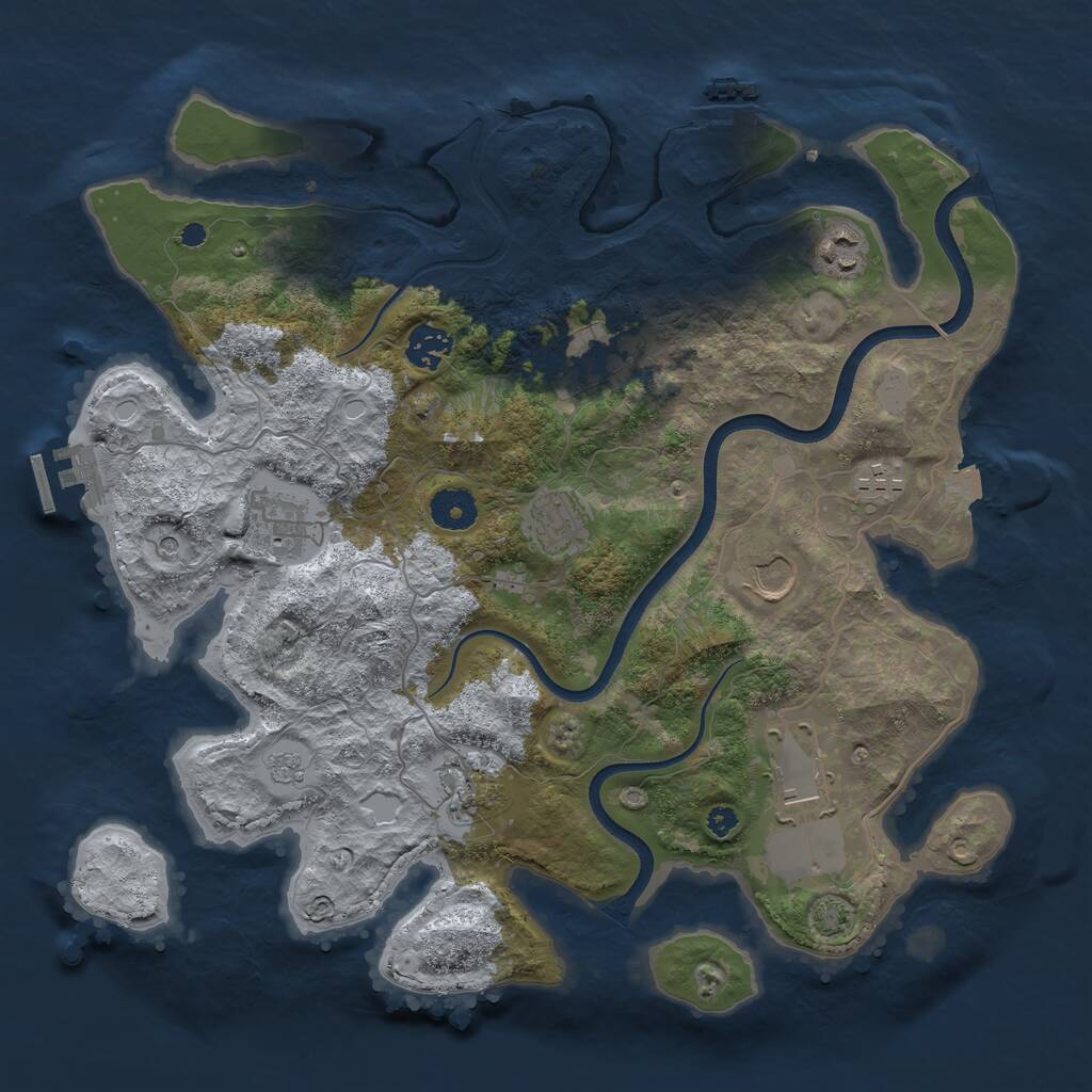 Rust Map: Procedural Map, Size: 3675, Seed: 60000, 15 Monuments