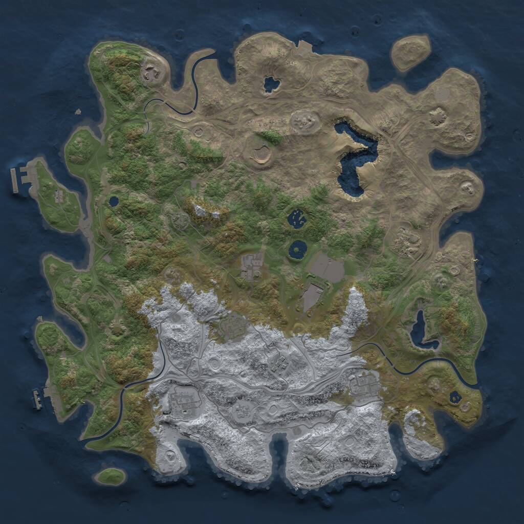 Rust Map: Procedural Map, Size: 4300, Seed: 123416, 16 Monuments