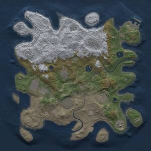 Thumbnail Rust Map: Procedural Map, Size: 3500, Seed: 1139205299, 14 Monuments