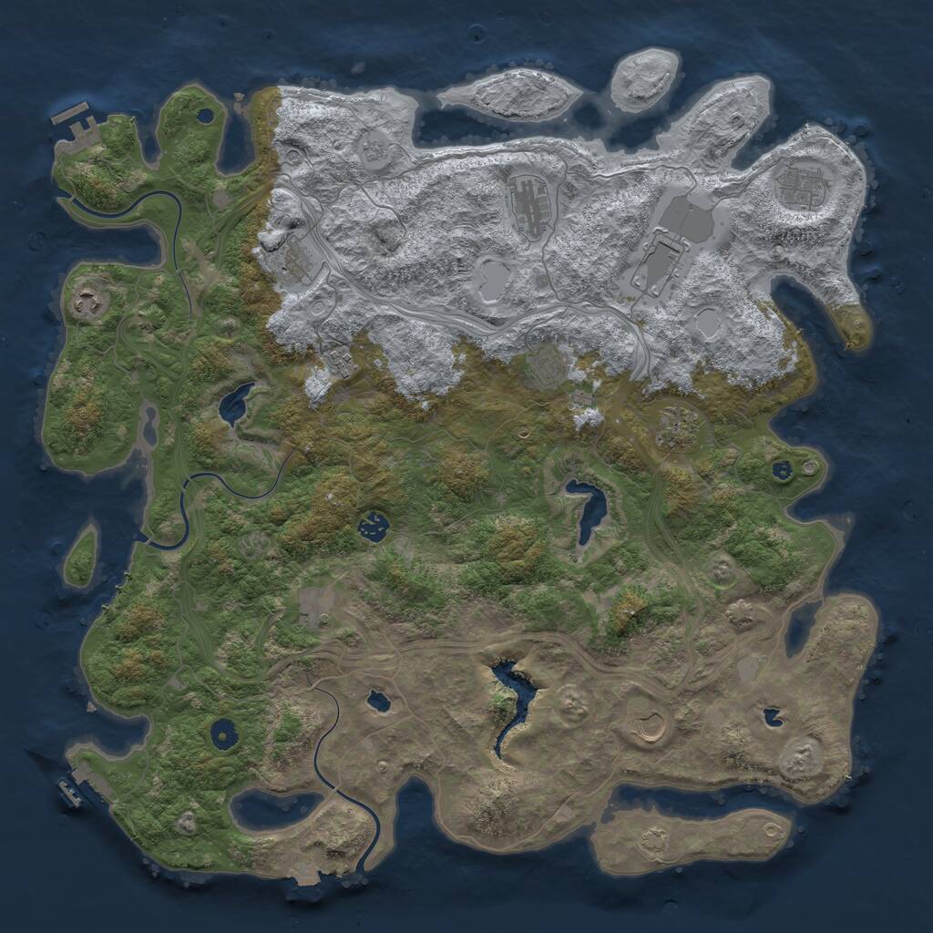 Rust Map: Procedural Map, Size: 4800, Seed: 1916431611, 17 Monuments