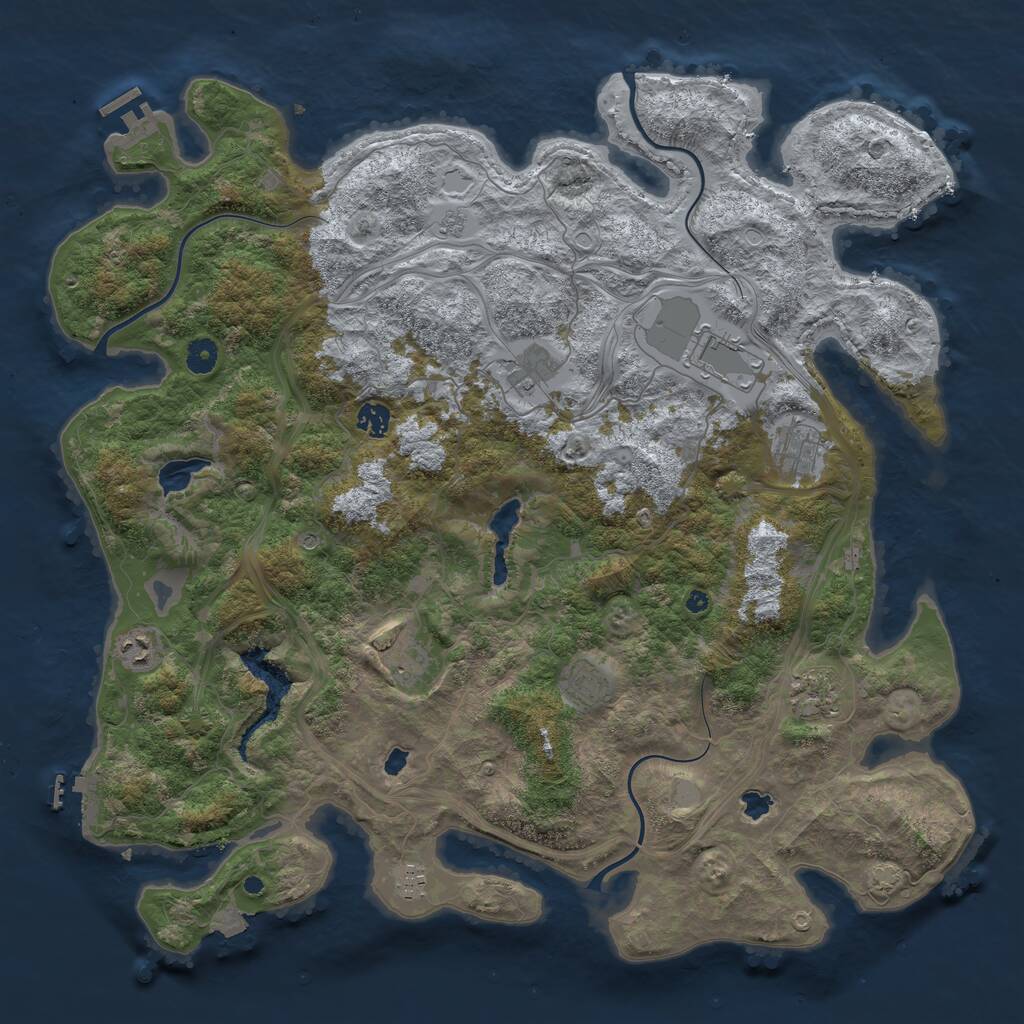 Rust Map: Procedural Map, Size: 4550, Seed: 83354754, 15 Monuments