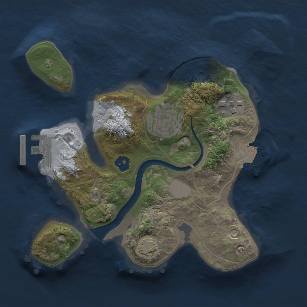 Rust Map: Procedural Map, Size: 2068, Seed: 1234567, 5 Monuments