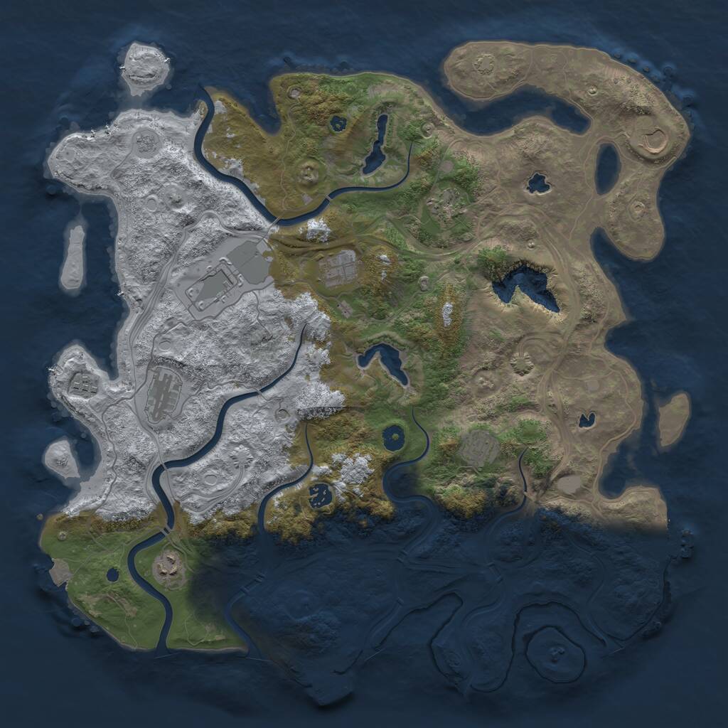 Rust Map: Procedural Map, Size: 4500, Seed: 2145717203, 15 Monuments