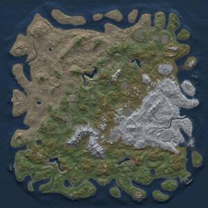 Thumbnail Rust Map: Procedural Map, Size: 6000, Seed: 735191802, 17 Monuments