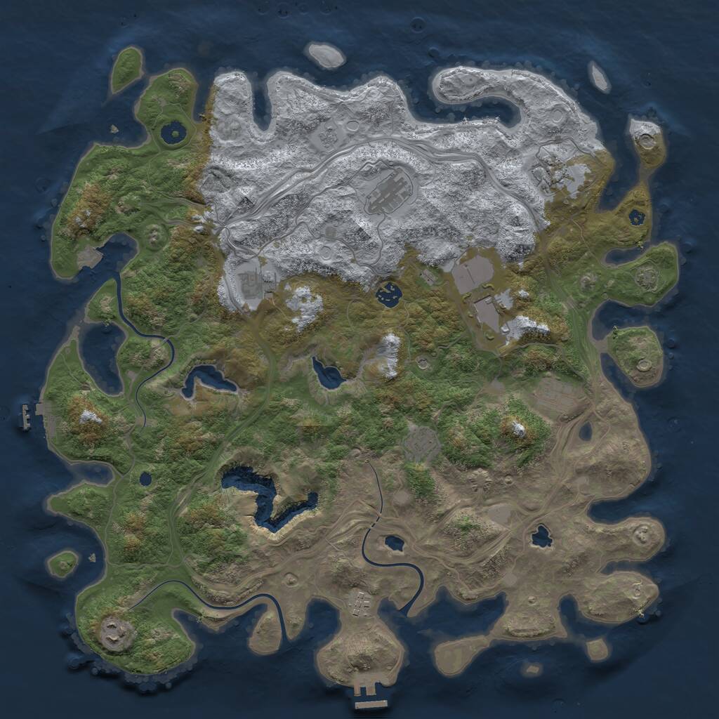 Rust Map: Procedural Map, Size: 4500, Seed: 1980366665, 15 Monuments