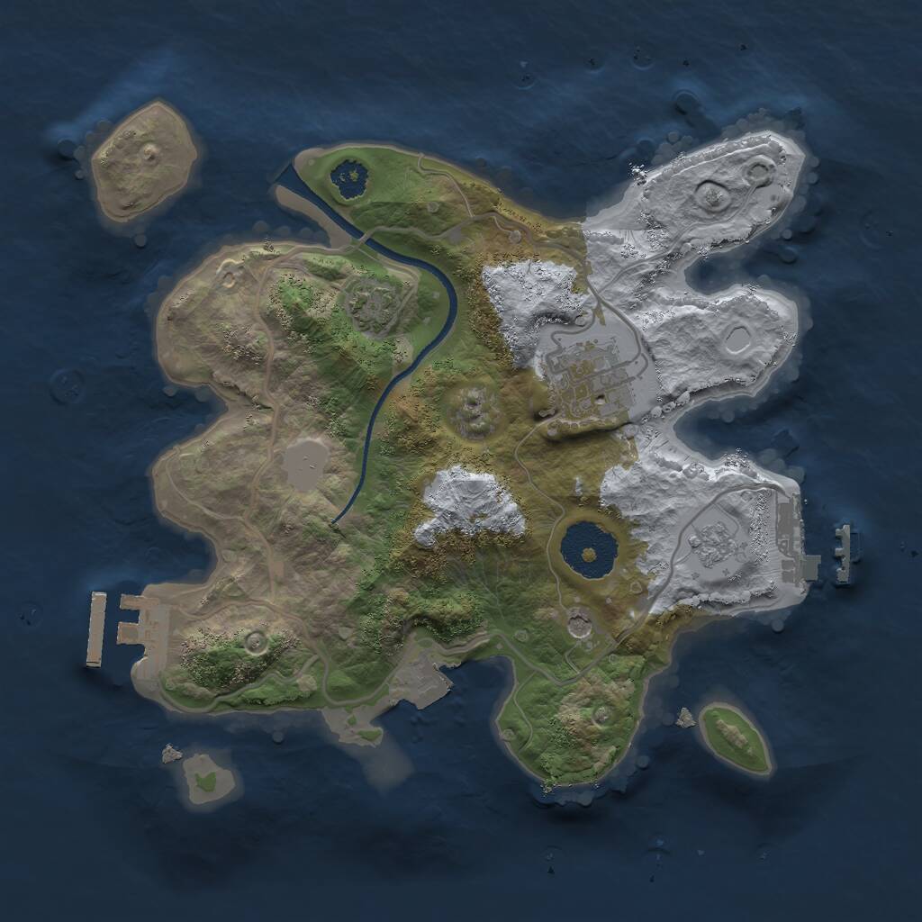 Rust Map: Procedural Map, Size: 2500, Seed: 6263, 7 Monuments